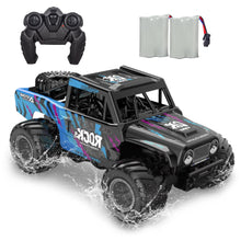 Load image into Gallery viewer, Monster Truck Toys for Boys 4-12 - 1/16 Scale Waterproof Amphibious 4WD RC Car w/ 2 Batteries (50 Min),Q191 Remote Control Car, Blue
