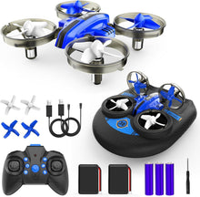 Load image into Gallery viewer, Mini Drone for Adults, Drones &amp; Cars 2 in 1 Toy with One Key Take Off-Landing, Altitude Hold, Headless Mode, 360° flip, Car Mode, 2 Batteries,
