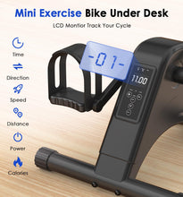 Load image into Gallery viewer, 12-Levels Mini Exercise Bike Under Desk - Black
