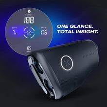 Load image into Gallery viewer, Blue Tees Golf Captain Pro Golf Rangefinder with Slope &amp; GPS Distances – 1200 Yard Laser Range Finder, OLED Display, Shot Tracking, Magnetic Cart Mount, IP67 Waterproof, USB-C Rechargeable
