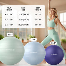 Load image into Gallery viewer, FITMIND_ Extra Thick Exercise Ball Yoga Ball 22in/26in/30in for Workout Pregnancy Stability -blue
