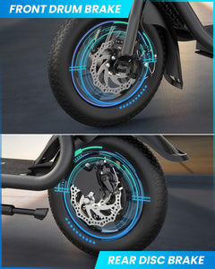 Electric Scooter with Seat, 450W Powerful Motor up to 20 Miles Range, Foldable Max Speed 15.5Mph, Commuter Electric Scooter with Basket