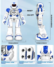 Load image into Gallery viewer, Toys for 6-9 Year Old Boys, Girls RC Robot Gifts for Kids Intelligent Programmable Robot (Blue&amp;White)
