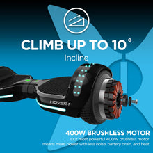 Load image into Gallery viewer, Electric Hoverboard | 7MPH Top Speed, 6 Mile Range, 5HR Full-Charge, Built-In Bluetooth Speaker, Rider Modes: Beginner to Expert, Black
