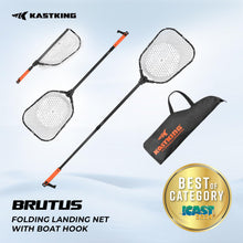 Load image into Gallery viewer, KastKing Brutus Fishing Landing Net with Boat Hook, Silicone Mesh
