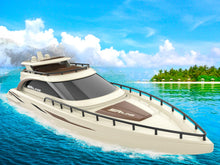 Load image into Gallery viewer, Luxury Modern Yacht, 1/28 RC Boat, 2.4Ghz Radio Remote Control 15” Sailing Cruise, Pool Lake Pond Dual Motors 15kmph Speed Ship
