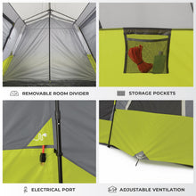 Load image into Gallery viewer, CORE 9 Person Instant Cabin Tent | Large Multi Room Family Pop Up Tent for 2 Minute Camp Setup
