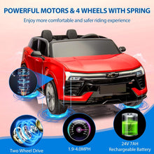 Load image into Gallery viewer, 24V 2-Seater Ride On Car with Remote Control, SUV Licensed Chevrolet Blazer Battery Powered Cars (Red)

