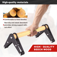 Load image into Gallery viewer, Mochantum Parallettes Bars - Wooden Push Up Bars with Non-Slip Heavy-Duty Stainless Steel Base, 660LB Capacity, Portable Calisthenics Equipment for Calisthenics, Handstand ,Strength Training &amp; Home Gym Workouts, Black, 12.7 inch
