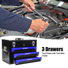 Load image into Gallery viewer, ASKVDL 439PCS Tool Set with 20 Inch Portable 3 Drawer Steel Toolbox Black Blue
