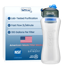 Load image into Gallery viewer, ÖKOH2O Purification Water Bottle with Advanced Filtration, Arctic, 33.8oz
