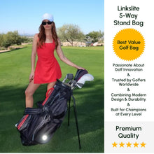 Load image into Gallery viewer, 5-Way Linkslite Waterproof Lightweight Golf Stand Bag (Scarlet Umbra)
