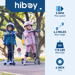Electric Scooter for Kids Ages 4-8, LED Light-Up Wheels & Side Lights, 5MPH Safe Speed, 6 Miles Range, Easy Kick-Start, Scratch-Proof Curved Edges