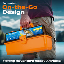 Load image into Gallery viewer, PLUSINNO Fishing Tackle Kit, Large 12X Spacious 4-Layer Tackle Box, 547 Pcs
