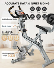 Load image into Gallery viewer, Pooboo Folding Exercise Bike, Foldable Fitness Stationary Bike  -Grey
