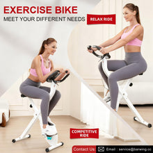 Load image into Gallery viewer, BARWING Folding Exercise Bike Stationary Bikes for Home，3 in 1Exercise Bikes X3-White)
