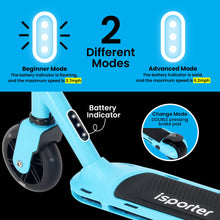 Load image into Gallery viewer, =Kids Electric Scooter for Boys and Girls Ages 6-12 or 8-12, with Hand Accelerator, LED Lights, 2 Speed Levels, 110lbs Max and Height Adjustable

