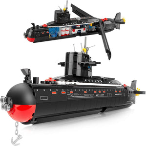 WW2 Historical Military Series Submarine Model Set, Collection Birthday Gifts Toy for Boys and Kids 8+ (519 Pieces)
