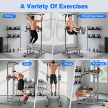 Load image into Gallery viewer, RELIFE REBUILD YOUR LIFE Power Tower Pull Up Bar Station Workout Dip Station for Home Gym
