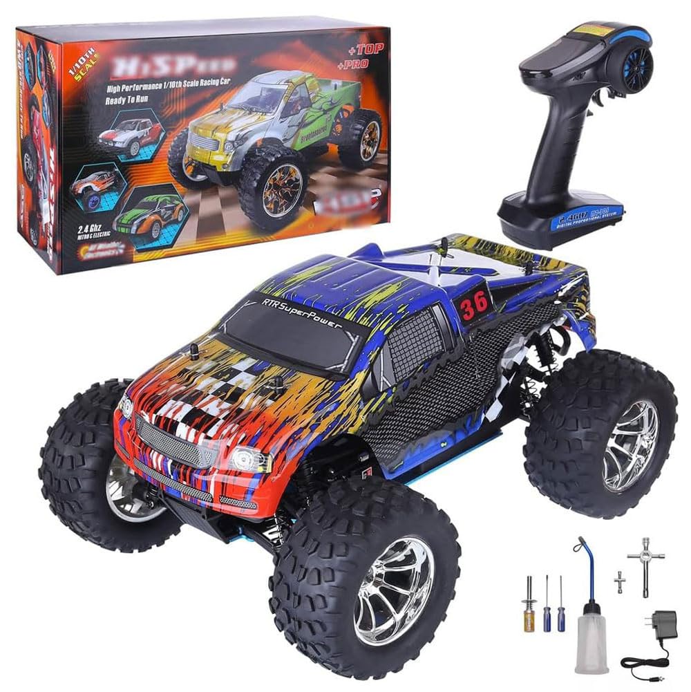 BINGXMF 1/10 Nitro RC Truck 80KM/H Fast Nitro Gas Power Car 4WD Two Speed Off Road Climbing Truck Buggy for Adult 18CXP Gas-Engine