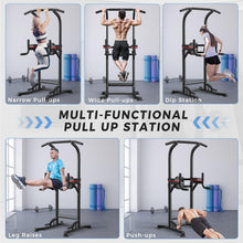 Load image into Gallery viewer, ZENOVA Pull Up Bar, Multi-Function Power Tower Dip Bar Stand Station - Black

