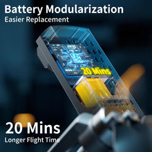 Load image into Gallery viewer, Drone with Dual Camera, 720P HD 90° Adjustable Lens, Quadcopter Dual Camera, WiFi APP, 3D Flip, Auto Hold, Optical Flow Positioning
