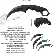 Load image into Gallery viewer, Fixed Blade Knives, Karambit Knife, Hunting Knives, 4 Pieces Complete Set
