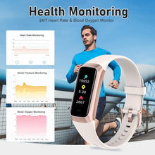 Load image into Gallery viewer, Zeacool Fitness Tracker with 24/7 Heart Rate, Blood Oxygen Blood Pressure Sleep Monitor, Activity Trackers 5 ATM Waterproof,Step Calorie Counter Pedometer Health Smart Watch for Women Men Beige
