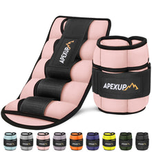 Load image into Gallery viewer, APEXUP 10lbs/Pair Adjustable Ankle Weights for Women and Men (Pastel Pink)
