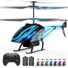 Load image into Gallery viewer, RC Helicopter, Remote Control Helicopter for Kids with 30Mins Flight(2 Batteries), 7+1 LED Light Modes, Altitude Hold
