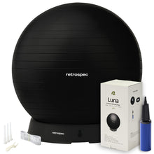 Load image into Gallery viewer, Retrospec Luna Exercise Ball - 55, 65, or 75cm Yoga Ball for Workouts- Black
