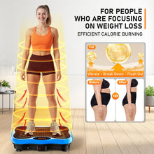 Load image into Gallery viewer, Vibration Plate Exercise Machine, 130 Levels Shake Fitness Vibrating Platform for Lymphatic Drainage Weight Loss, Bluetooth Fat Burner for Women Men, Blue
