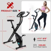 Load image into Gallery viewer, BARWING Folding Exercise Bike Stationary Bikes for Home，3 in 1Exercise Bikes X3-Black)
