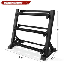 Load image into Gallery viewer, Zlinke 3-Tier Dumbbell Rack Multilevel Weight Storage Organizer for Home Gym -1100LBS (Rack Only)
