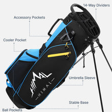 Load image into Gallery viewer, GoHimal Lightweight 14-Way Golf Stand Bag for Men &amp; Women Black Blue
