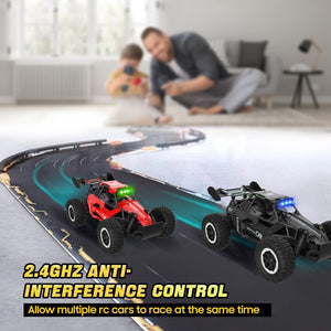 Remote Control Car for Kids 3 4 5 6 7+, 20 KM/H High-Speed RC Cars with LED Lights, 2.4GHz 2WD Monster Truck Toys