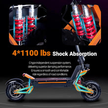 Load image into Gallery viewer, Electric Scooter with Seat for Adults, 6000w Dual Motor Electric Scooter with 74 Miles Range Battery Up to 52 Mph, Folding 11&quot; Off Road Tires
