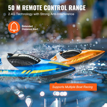 Load image into Gallery viewer, RC Boat for Kids, 2Pack Remote Control Boat for Pools &amp; Lakes, Racing Boat with LED Light &amp; 4 Rechargeable Batteries
