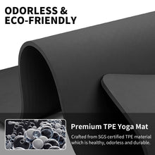 Load image into Gallery viewer, Hatha Yoga Extra Long TPE Yoga Mat 79" x 40” x 1/2" Thick Non-slip Exercise Mat for Home Gym Use, Yoga, Pilates, Fitness &amp; Workouts (Black)

