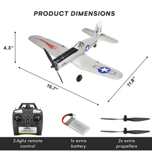 Top Race Remote Control Airplane - Ready to Fly 4 Channel RC Plane for Adults - Advanced Foam Construction - Remote Controlled War