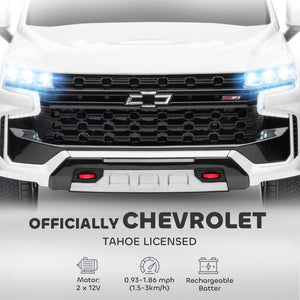 Chevrolet Tahoe Licensed Kids Ride on Car, 12V Battery Powered Kids Electric Car with Remote Control, White