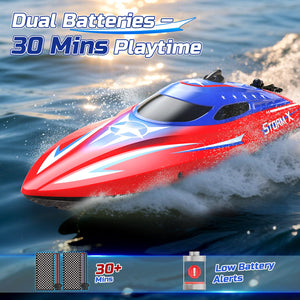 Full Proportional Remote Control Boat for Kids & Adults, 20MPH+ High-Speed Waterproof RC Boat, 2 Battery(30 Mins), 2.4GHz