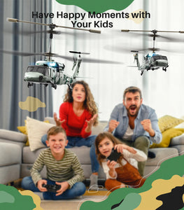 RC Military Helicopter S54H for Kids - One-Key Start/Landing, Altitude Hold, Upgraded Protection System, 3.5 Channel Toy for Boys and Girls