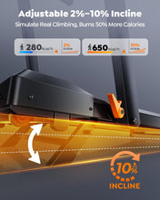 Load image into Gallery viewer, Acezoe Foldable Treadmill with 10% Incline and Handle Bar - Dark Orange
