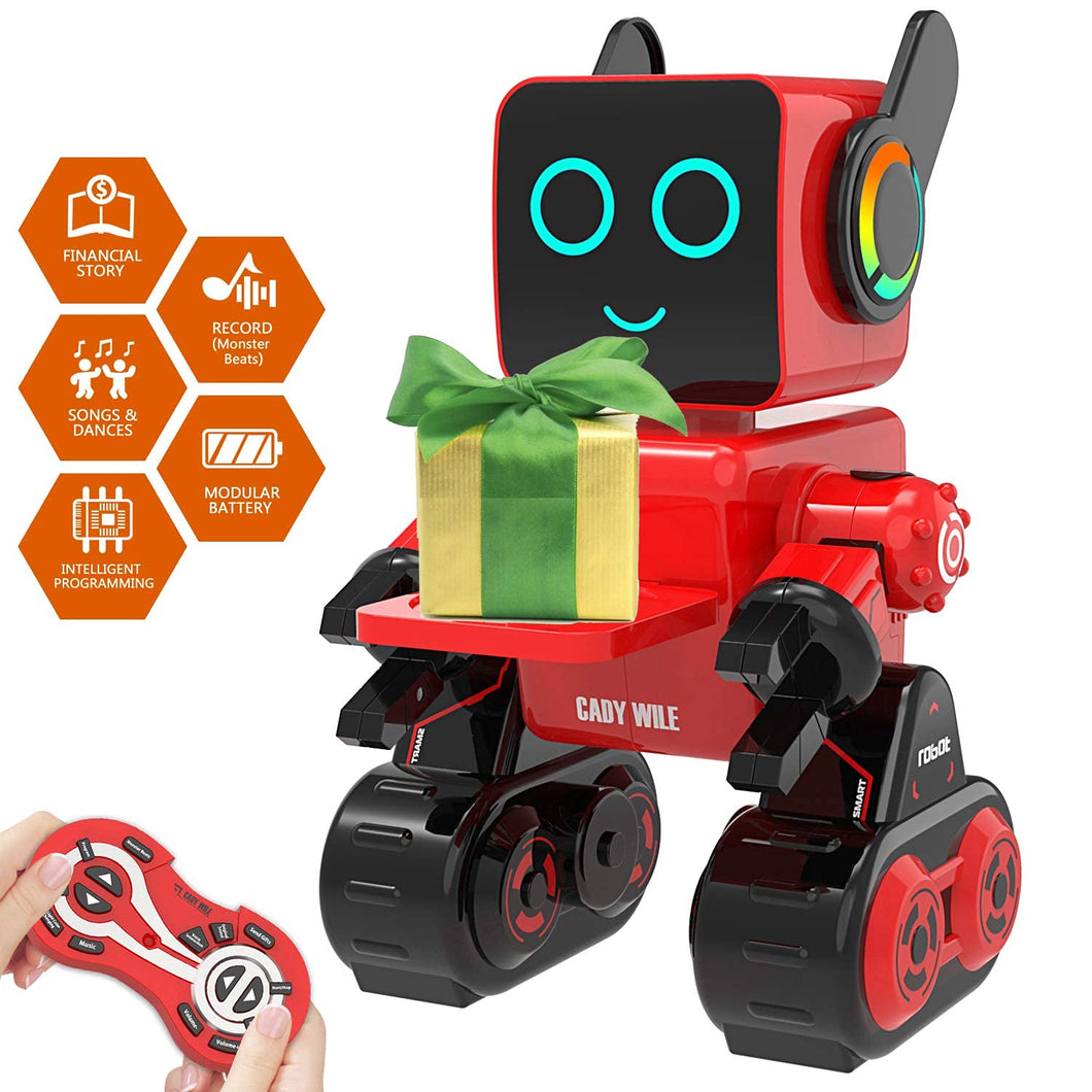 Robot Toy for Kids, Smart RC Robot Kit with Touch and Sound Control Robotics Intelligent Programmable Smart Robot (Red)