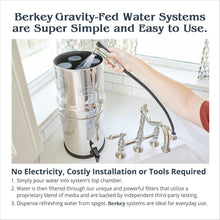 Load image into Gallery viewer, Travel Berkey Gravity-Fed Water Filter with 2 Black Berkey Elements–Enjoy Potable Water While Camping, RVing, Off-Grid, Emergencies, Every Day at Home
