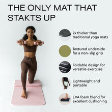 Load image into Gallery viewer, Stakt – Foldable Multi-Purpose Fitness &amp; Yoga Mat with Patented Design, Workout Mat with Non-Slip Surface, Portable &amp; Lightweight, For Studio or Home Use, As Seen on Shark Tank (Rosewater)
