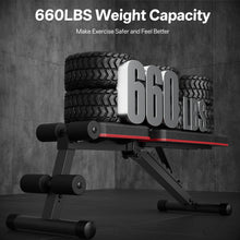 Load image into Gallery viewer, PASYOU Adjustable Weight Bench, Foldable Incline Decline Flat Bench with 660 lb Capacity, 95% Pre-Assembled, Compact Bench Press Full Body Strength Training Bench for Home Gym, Wider Seat, Grey

