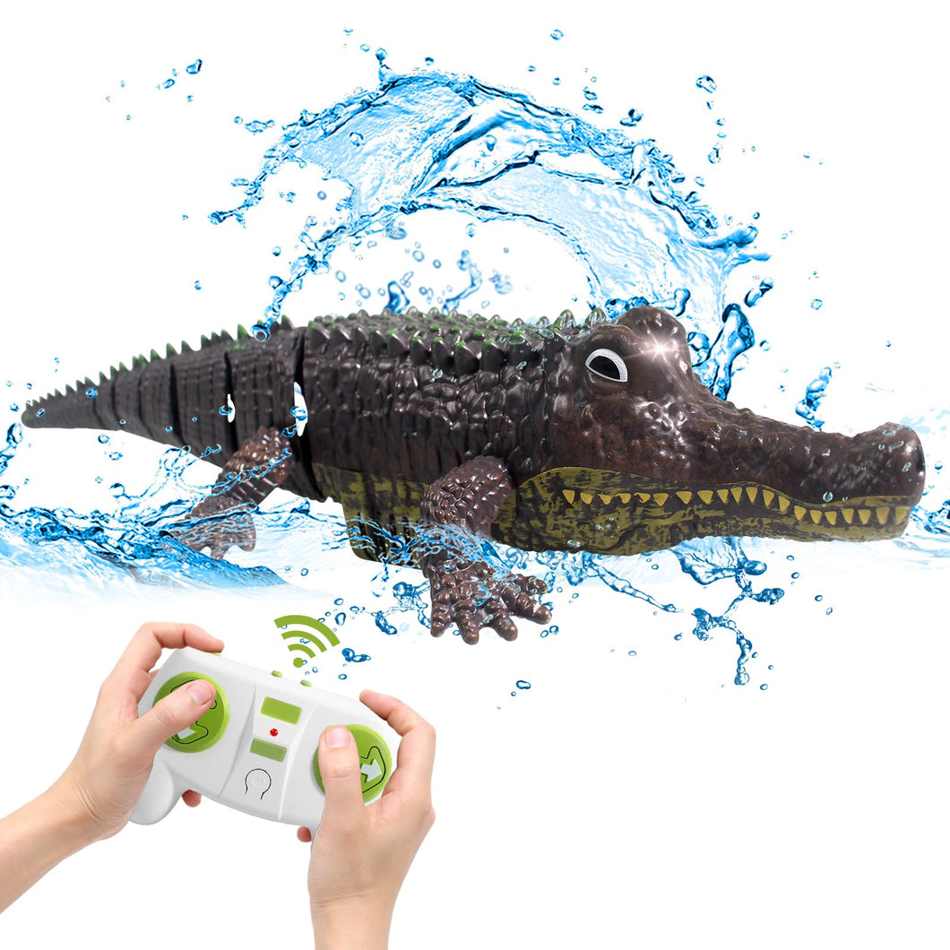 Remote Control Crocodile Toys, RC Shark Pool Toys for Kids Ages 4-8, 2.4GHz Remote Control Alligator Water Toys