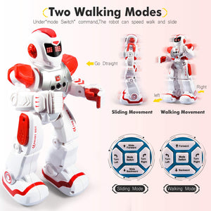 RC Smart Robot Toys for Kids, Intelligent Programmable Robot with Infrared Controller, Gesture Sensing, Singing, Dancing (Red)